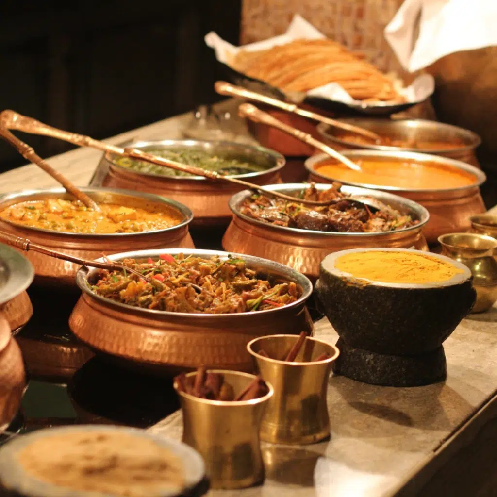 Luxury banquet food spread for wedding guests