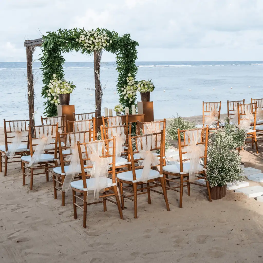 Beachside destination wedding setup by Lavish Tent