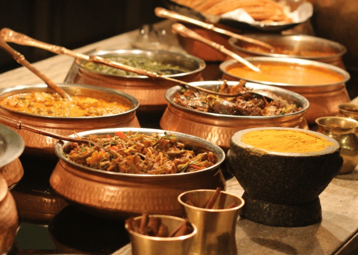 Luxury banquet food spread for wedding guests